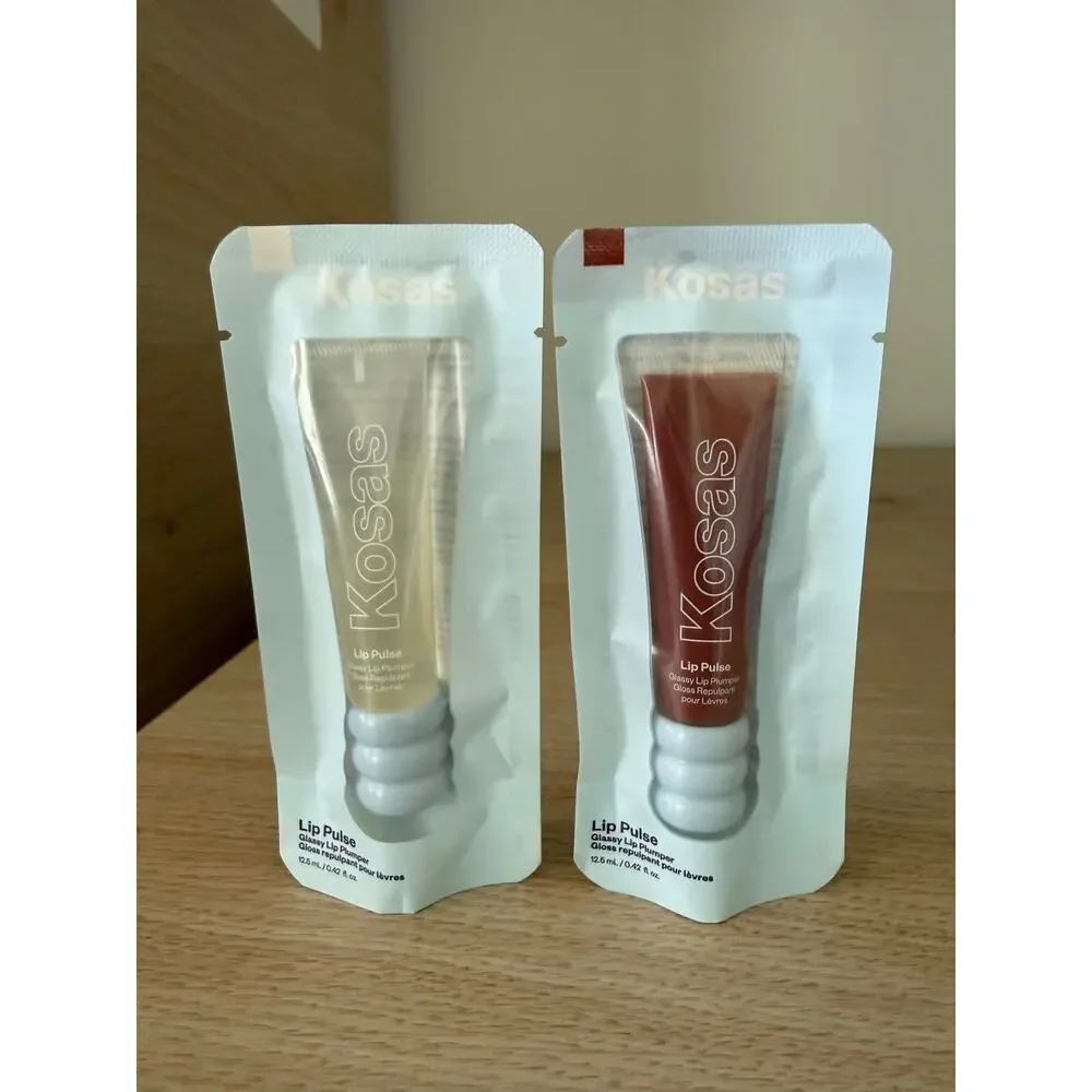 $50 Kosas Lip Pulse Glossy Lip Plumper Bundle of 2 Unspoken & Sixth Sense New